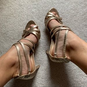 Antonio Melani Gold Strappy Heels